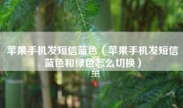 苹果手机发短信蓝色（苹果手机发短信蓝色和绿色怎么切换）