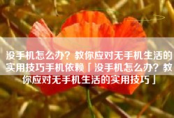 没手机怎么办？教你应对无手机生活的实用技巧手机依赖「没手机怎么办？教你应对无手机生活的实用技巧」