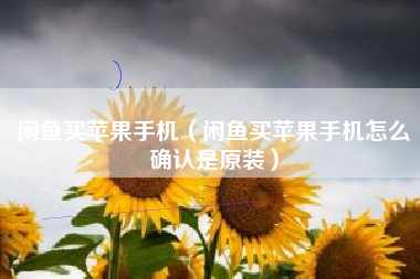 闲鱼买苹果手机（闲鱼买苹果手机怎么确认是原装）